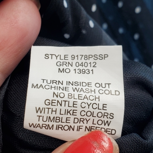 Sara Michelle Petite black polka dot blouse 3/4 sleeves PL - Picture 9 of 12